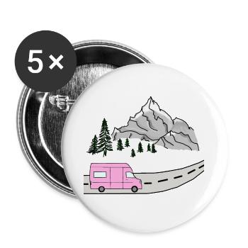VAN LIFE VANLIFER NOMADS - Buttons groß 56 mm (5er Pack) - Weiß - Vorne