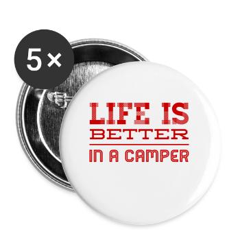 Je suis un campeur - Lot de 5 grands badges (56 mm) - blanc - Devant