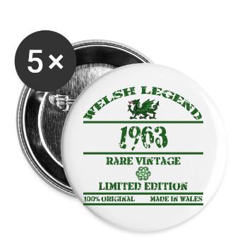 A Welsh Legend 1963 - Buttons large 2.2''/56 mm (5-pack) - white - Front