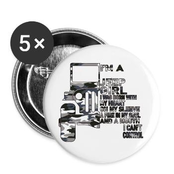 B I'M A Jeep Girl Jeep Lover - Buttons large 2.2''/56 mm (5-pack) - white - Front