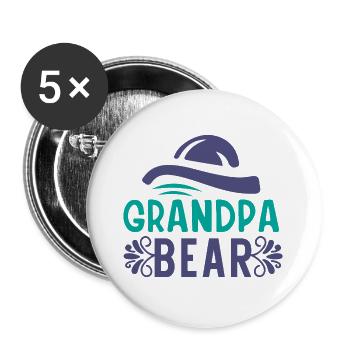 grand-père ours 01 - Lot de 5 grands badges (56 mm) - blanc - Devant