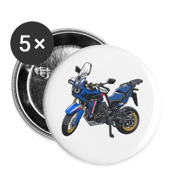 Africa Twin Enduro - solo blue - Buttons large 2.2''/56 mm (5-pack) - white - Front