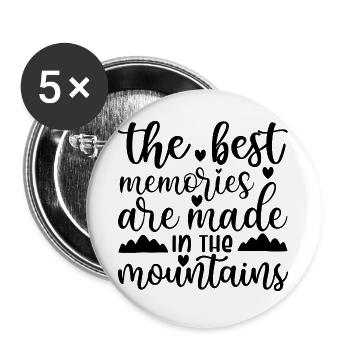 die Berge - Buttons groß 56 mm (5er Pack) - Weiß - Vorne