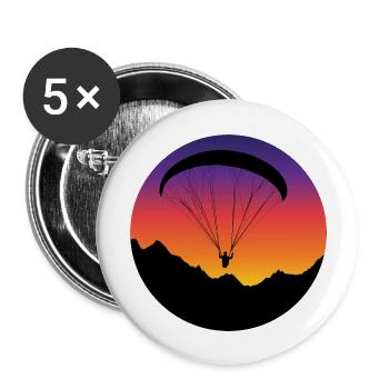 Parapente Parapente Parapente Pilote Parapente F - Lot de 5 grands badges (56 mm) - blanc - Devant