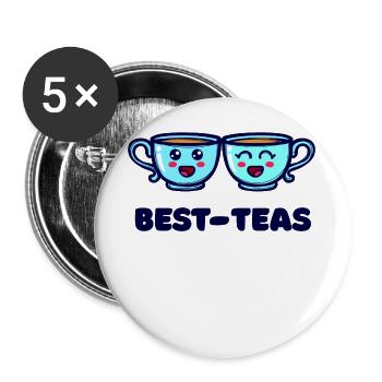 Best Friends Tea Cup Saying - Buttons large 2.2''/56 mm (5-pack) - white - Front