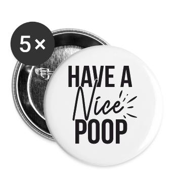Faites une belle phrase de caca drôle - Lot de 5 grands badges (56 mm) - blanc - Devant