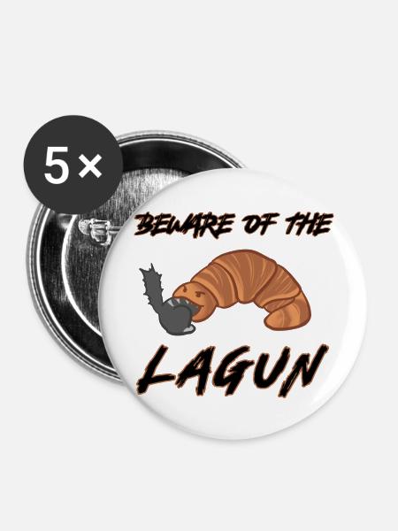Beware der Lagune - Buttons groß 56 mm (5er Pack) - Weiß