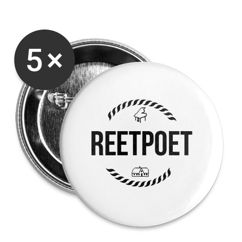 ReetPoet | Logo Schwarz - Buttons groß 56 mm (5er Pack)