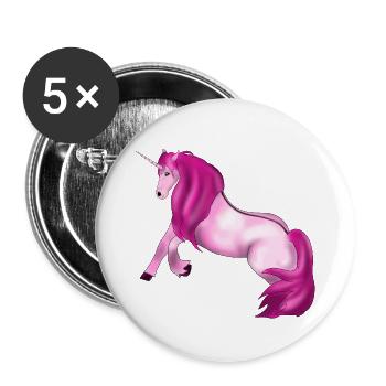 Unicorn Style: Pink - Buttons groß 56 mm (5er Pack) - Weiß - Vorne