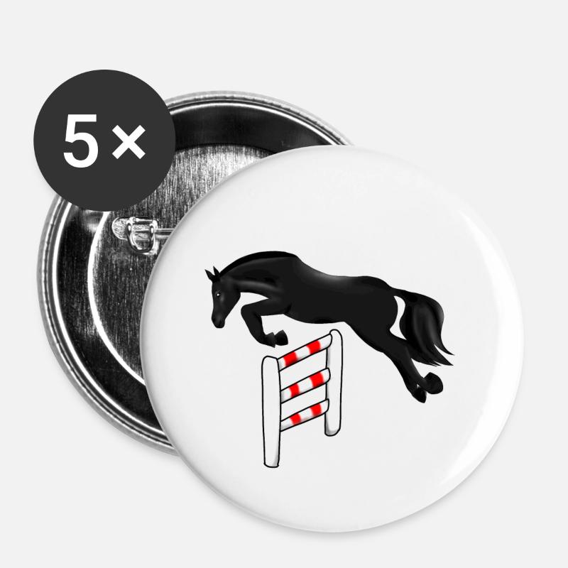 show jumping - Buttons large 2.2''/56 mm (5-pack) - white