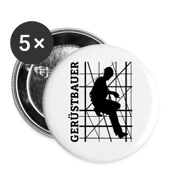 Gerüstbauer Geschenk Beruf Werkstatt Tischler - Buttons groß 56 mm (5er Pack) - Weiß - Vorne