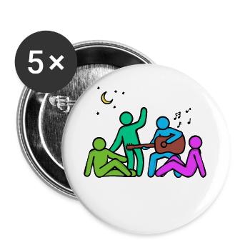 Beste Freunde Kumpel Freundschaft - Buttons groß 56 mm (5er Pack) - Weiß - Vorne