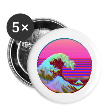 die große Rückwelle - Buttons groß 56 mm (5er Pack) - Weiß - Vorne