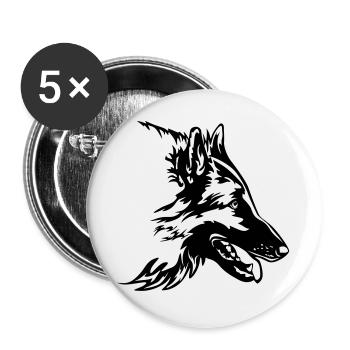 1888 - Lot de 5 grands badges (56 mm) - blanc - Devant