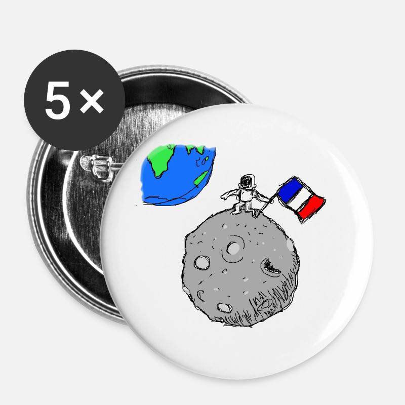 ASTRONAUT MOON - Buttons large 2.2''/56 mm (5-pack) - white