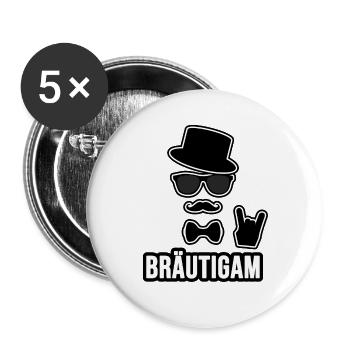 Cool Groom - Buttons large 2.2''/56 mm (5-pack) - white - Front