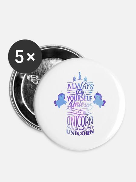 Einhorn - Buttons groß 56 mm (5er Pack) - Weiß