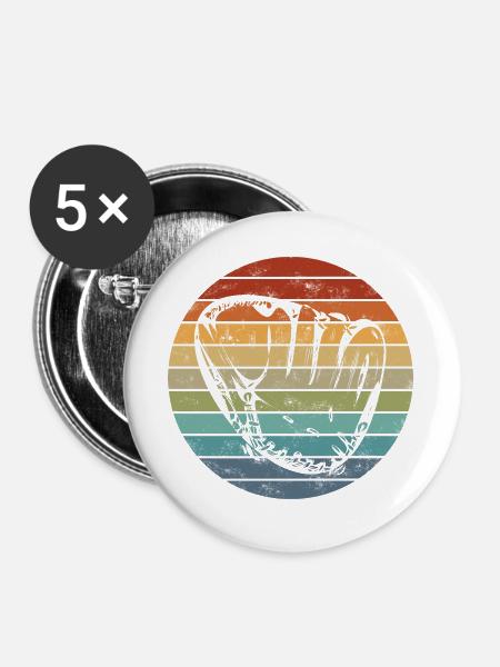 Baseball - Buttons groß 56 mm (5er Pack) - Weiß