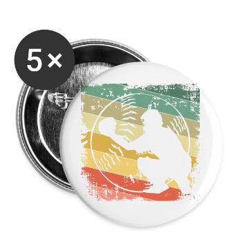 Base-ball - Lot de 5 grands badges (56 mm) - blanc - Devant