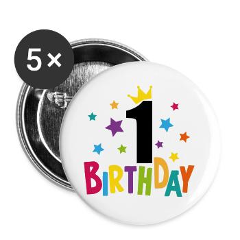 1 birthday gift 1 year kindergarten kids - Buttons large 2.2''/56 mm (5-pack) - white - Front
