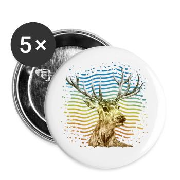 deer - Buttons large 2.2''/56 mm (5-pack) - white - Front