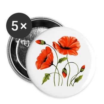 Flowers - Buttons large 2.2''/56 mm (5-pack) - white - Front