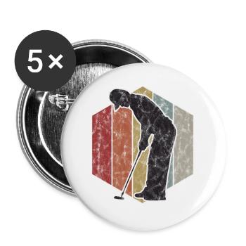 Golf Retro Golf Club Golf golfer golfer - Buttons large 2.2''/56 mm (5-pack) - white - Front