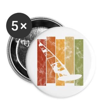 Windsurfing Surfing Retro Windsurfer Windsurfing - Buttons large 2.2''/56 mm (5-pack) - white - Front