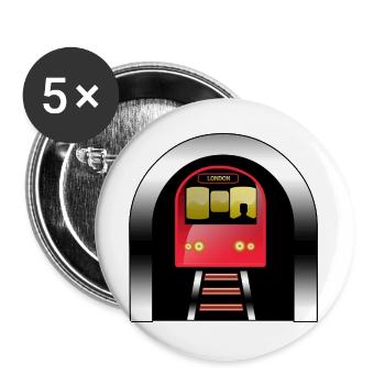 London red train under arch - Buttons large 2.2''/56 mm (5-pack) - white - Front