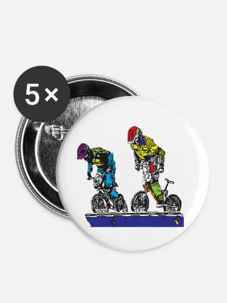 bmx - Buttons groß 56 mm (5er Pack) - Weiß