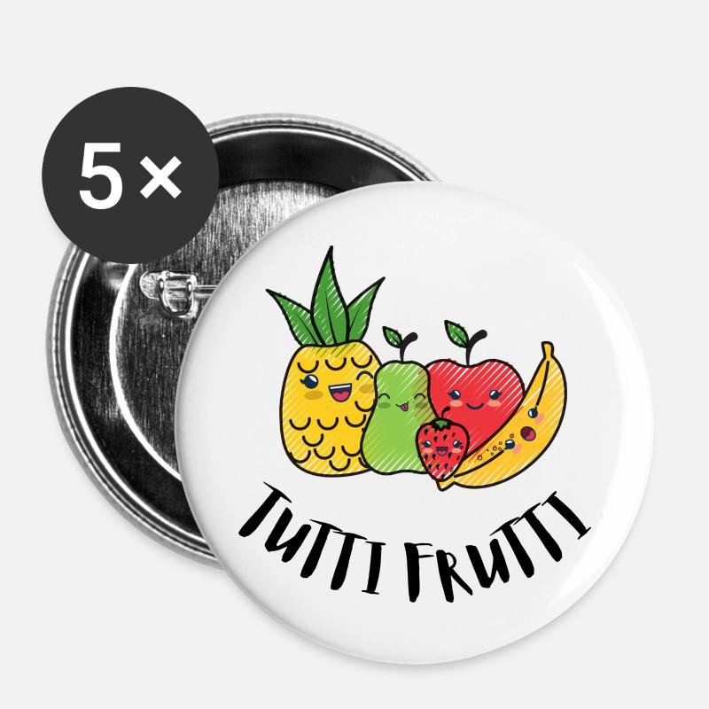 TUTTI FRUTTI - Buttons large 2.2''/56 mm (5-pack) - white
