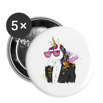 The-Last-Unicorn-White@Markus - Buttons groß 56 mm (5er Pack) - Weiß - Vorne