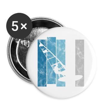 Windsurfing Windsurfing Retro Windsurfer Surfing - Buttons large 2.2''/56 mm (5-pack) - white - Front