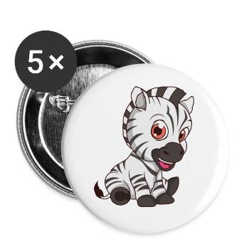 Baby zebra - Buttons large 2.2''/56 mm (5-pack) - white - Front