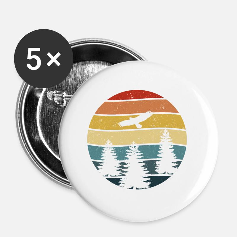 Free as an eagle in nature - Buttons large 2.2''/56 mm (5-pack) - white