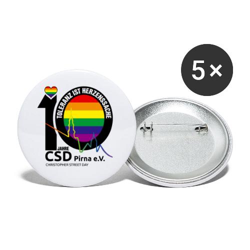 CSD Pirna 2021 Toleranz ist Herzenssache - Buttons groß 56 mm (5er Pack)