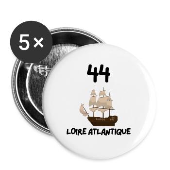 44 Loire Atlantique Bateau Voiles - Lot de 5 grands badges (56 mm) - blanc - Devant