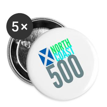 NORTH COAST 500 SCOTLAND - Buttons large 2.2''/56 mm (5-pack) - white - Front
