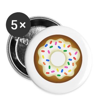 Beignet glacé savoureux - Lot de 5 grands badges (56 mm) - blanc - Devant