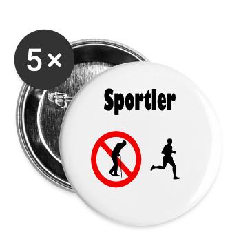 Sportif - Lot de 5 grands badges (56 mm) - blanc - Devant