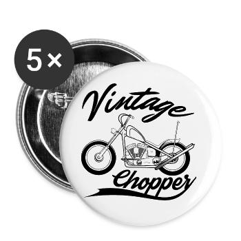 Vintage Chopper black - Lot de 5 grands badges (56 mm) - blanc - Devant