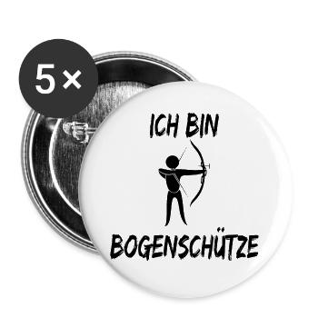 ich bin bogenschütze archery archer bogenschiessen - Buttons groß 56 mm (5er Pack) - Weiß - Vorne