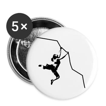 Frau in der Wand hell - Buttons groß 56 mm (5er Pack) - Weiß - Vorne