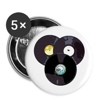 VINYL - Buttons groß 56 mm (5er Pack) - Weiß - Vorne