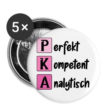 PKA Apotheke Beruf PTA Job Berufung Heldin Apo - Buttons groß 56 mm (5er Pack) - Weiß - Vorne