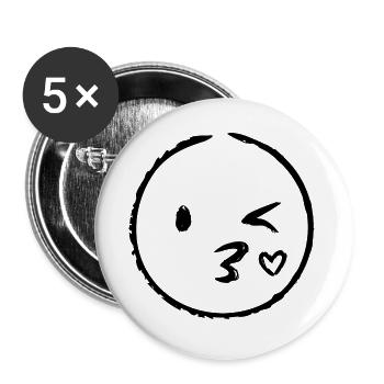 emoji - Buttons groß 56 mm (5er Pack) - Weiß - Vorne