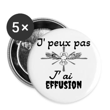 Je peux pas j ai effusion onction divine - Lot de 5 grands badges (56 mm) - blanc - Devant
