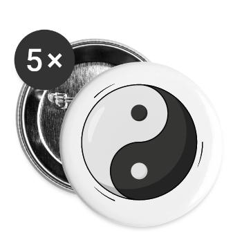 Yin and Yang - Buttons large 2.2''/56 mm (5-pack) - white - Front
