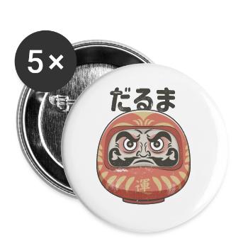 Daruma doll - Buttons large 2.2''/56 mm (5-pack) - white - Front