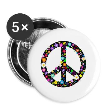 Fleurs de paix - Lot de 5 grands badges (56 mm) - blanc - Devant